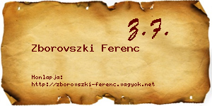 Zborovszki Ferenc névjegykártya